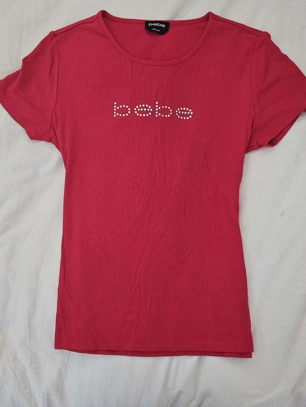 Y2k Rhinestone bebe Short Sleeve Top